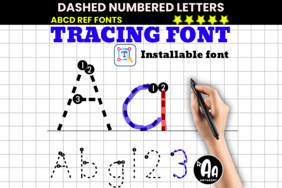 Dashed Numbered Letters Tracing for Thoughtful Editorial Layouts
