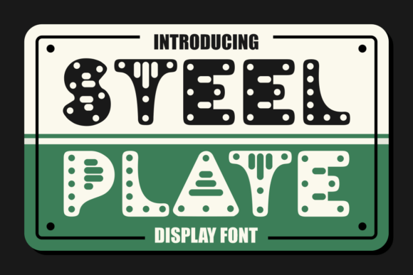 Steel Plate Font for Creative Design